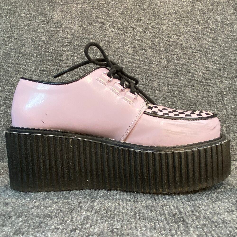 Demonia Purple 3" Platform Creeper Faux Leather Oxford Shoes Womens 9 Goth Punk